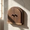 Rustic Style Solid Wood Switch Cover Double Door Design Switch Protector  Living Room