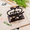Fork And Spoon Shape Napkin Stand Cast Iron Holder Vintage Style Case with Stable Base Base Organizer Matte Bronze Finish Stand for Kitchen Dining