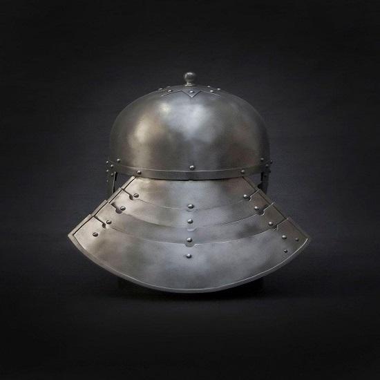 Medieval Burgonet Helmet Handcrafted 16th Century Renaissance Armor Steel Combat Helmet for Reenactment Display