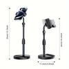 1pc Adjustable Height Phone Stand, Dual Slot Multifunctional Live Streaming Stand, Waterproof Flexible Arm Desktop Stand