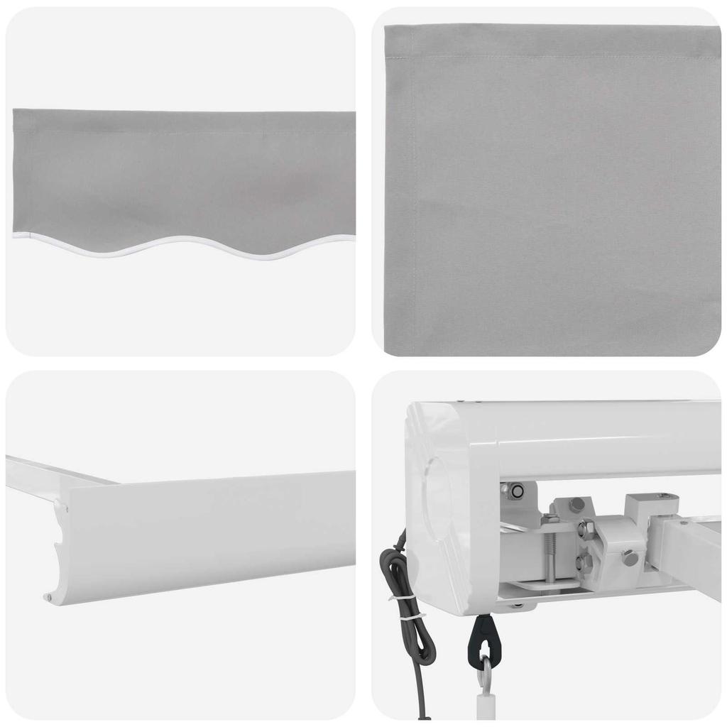 Retractable Awning Light Gray 300 x 250 x 165 cm