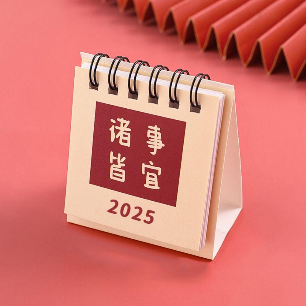 Creative Mini Desk Calendar Thick Paper Monthly Planner Gift 2024-2025 Calendar  Desk Decoration