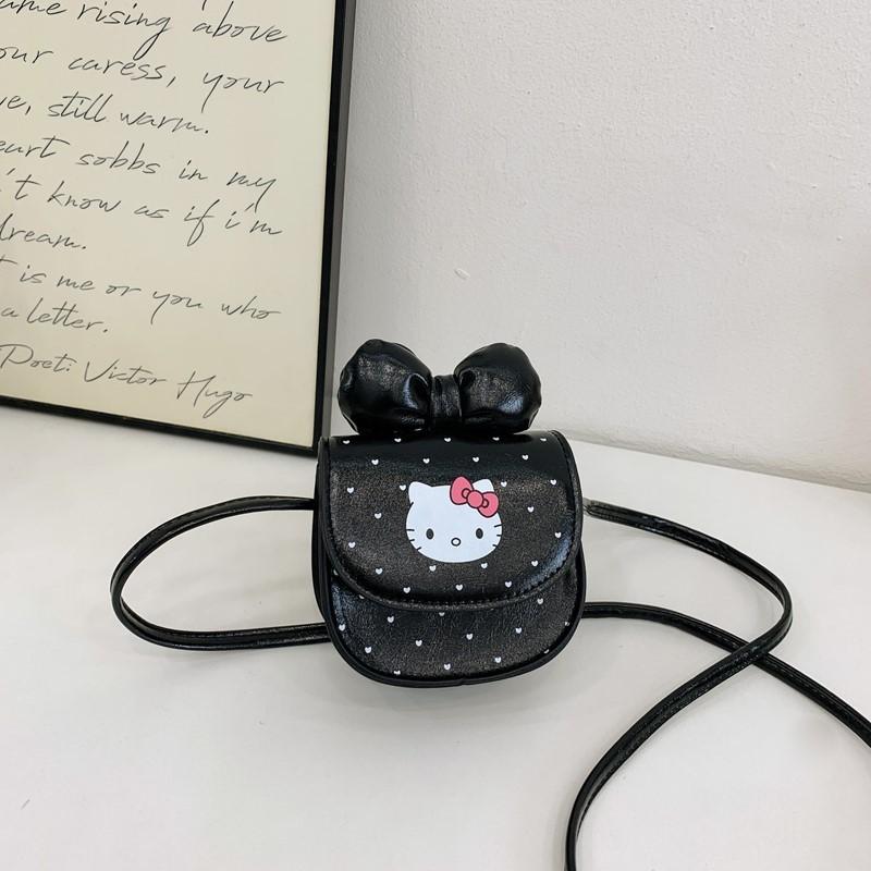 Cartoon Kids Print Mini Crossbody Bag With Bow Design For Toddlers