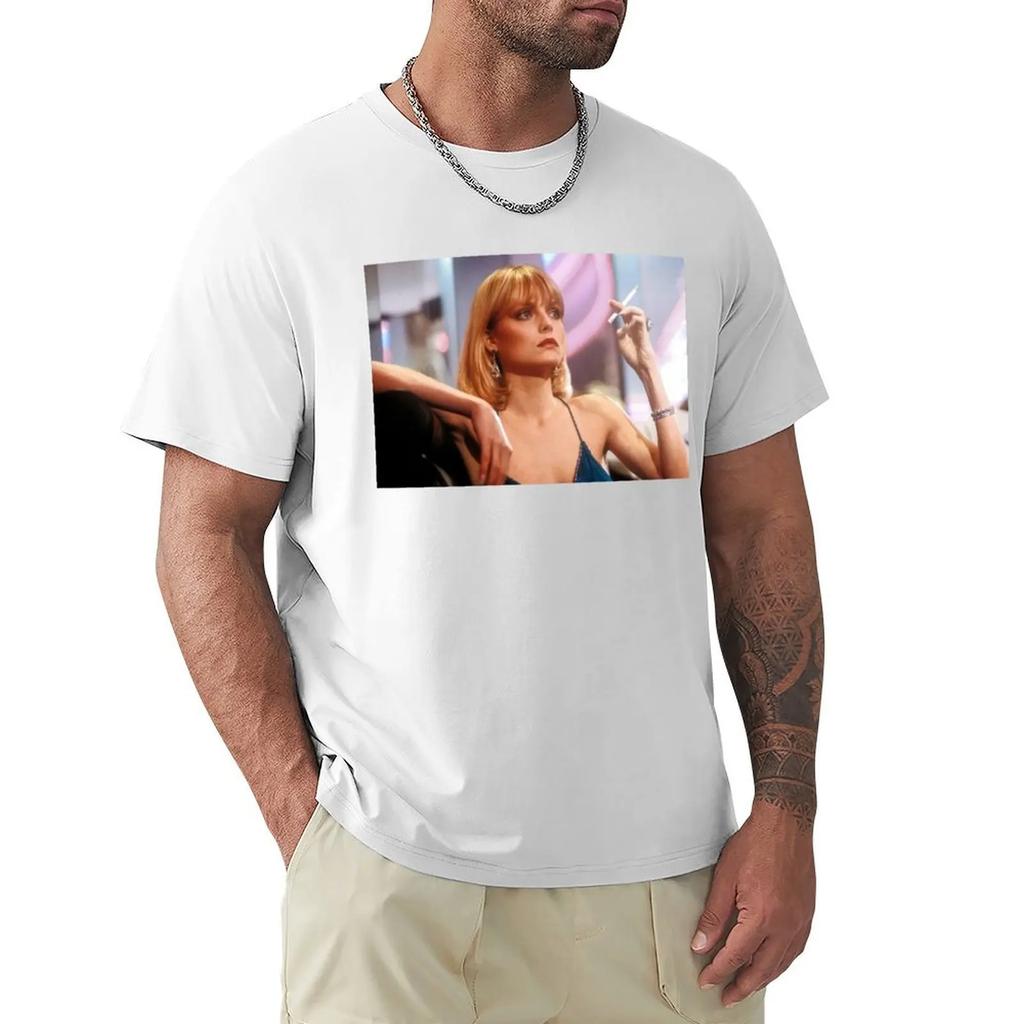 Scarface Michelle Pfeiffer Elvira Hancock Al pacino movie T-Shirt cute tops oversizeds shirts men