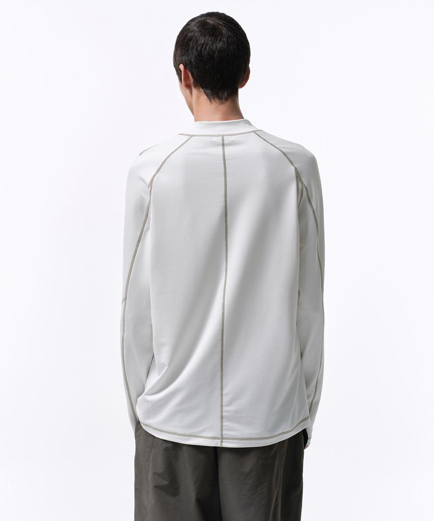 MUSINSA STANDARD [City Leisure] Structured Mock Neck Long Sleeve T-Shirt [Stone White]