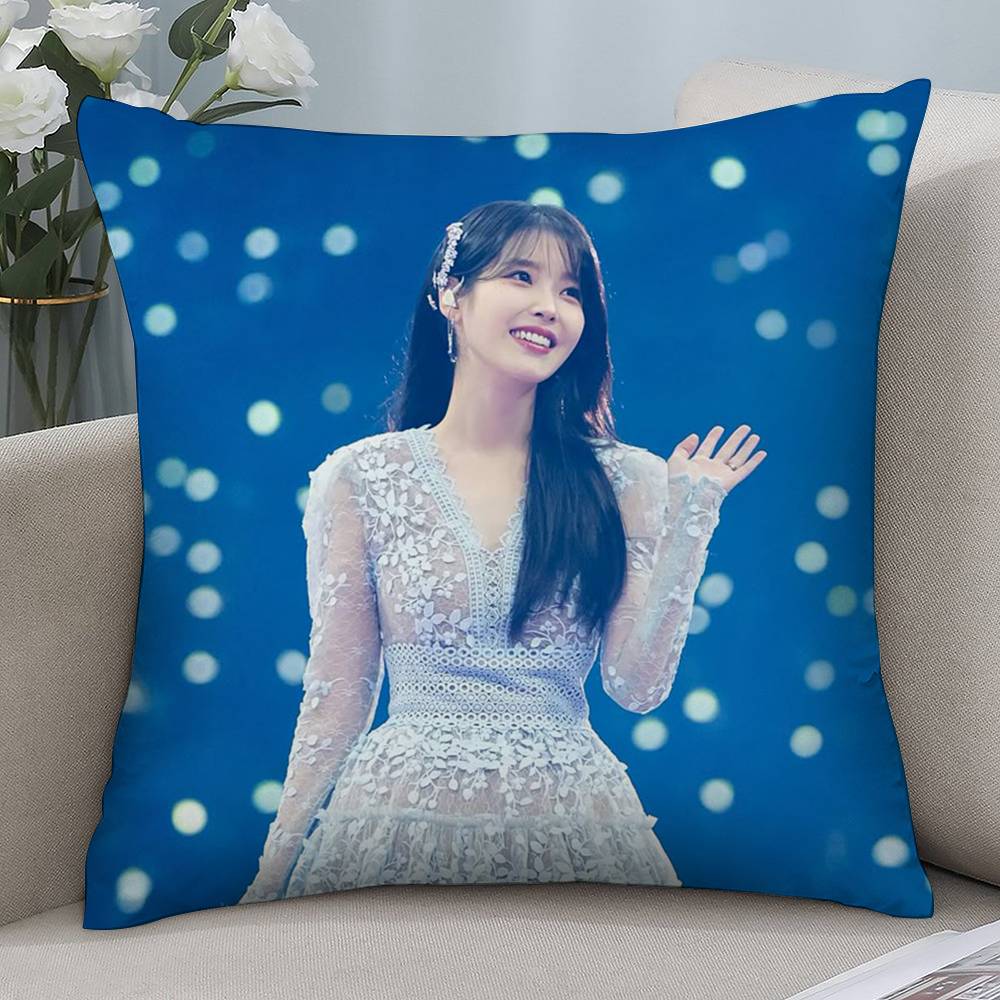 Kpop I-IU Милая наволочка Короткий плюш Двусторонняя печать Квадратные наволочки для диванных подушек Домашний декор для подушек