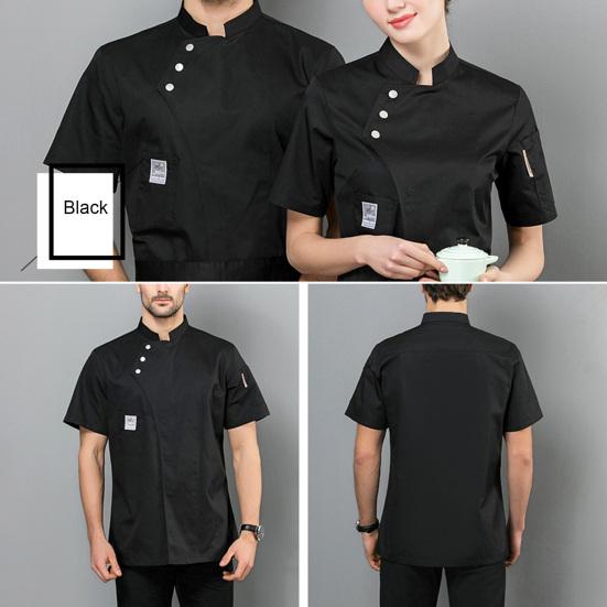 Униформа для общественного питания, шикарная кухонная одежда с короткими рукавами, рубашка официанта, дышащая рубашка унисекс, униформа шеф-повара, кухонная одежда