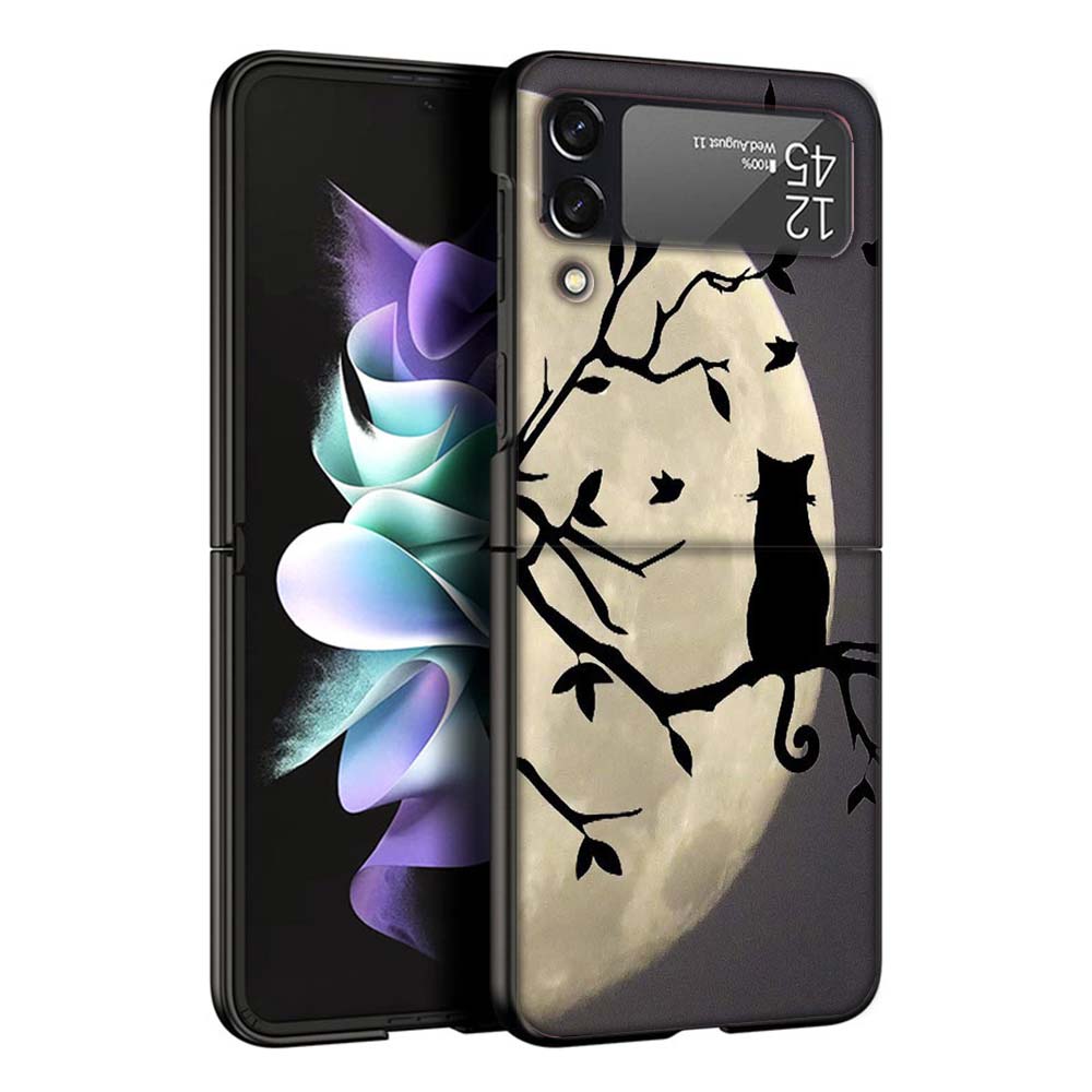 Черный Кот Мультяшный Милый Чехол Для Телефона Для Samsung Galaxy Z Flip7 Flip6 5G Flip5 Flip4 Flip3 ZFlip 7 6 3 4 5 Ударопрочная Задняя Крышка Ga