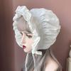 Шляпа-чепец горничной Лолита Девушка Косплей Костюм Аксессуары Ретро Регулируемая Оборки Однотонные Шляпы Женщины Викторианский Стиль Деревенская Кепка