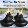 Refillable Torch Canister Tabletop Lantern Metal Torch Citronella Torches Decorative Tabletop Lantern for Patio Deck Garden
