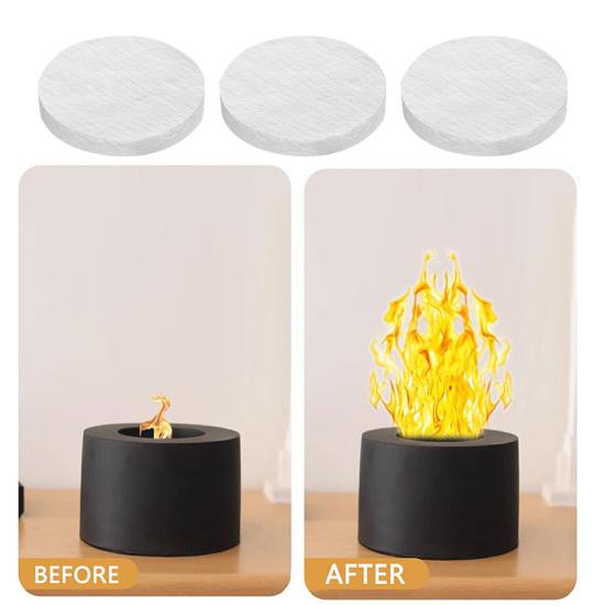 20 Pcs Small Ceramic Wool Wick Replacement for Tabletop Flame Pit Alcohol And Bioethanol Fuel Absorption Reusable Carbon Felt