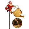 Yousheng Christmas Santa Solar Kettle Lights Garden Lawn Decorative Lights Waterproof Watering Can String Light Metal Santa Ground Lamp for Outdoor
