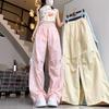 Summer Dopamine Bow Quick-drying Casual Pants Casual Work Pants High Waist Loose American Wide-leg Pants Women