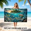 Octopus Sea Life Theme Soft Beach Towel Personalized Custom Name Text Towel Portable for Beach Pool Travel