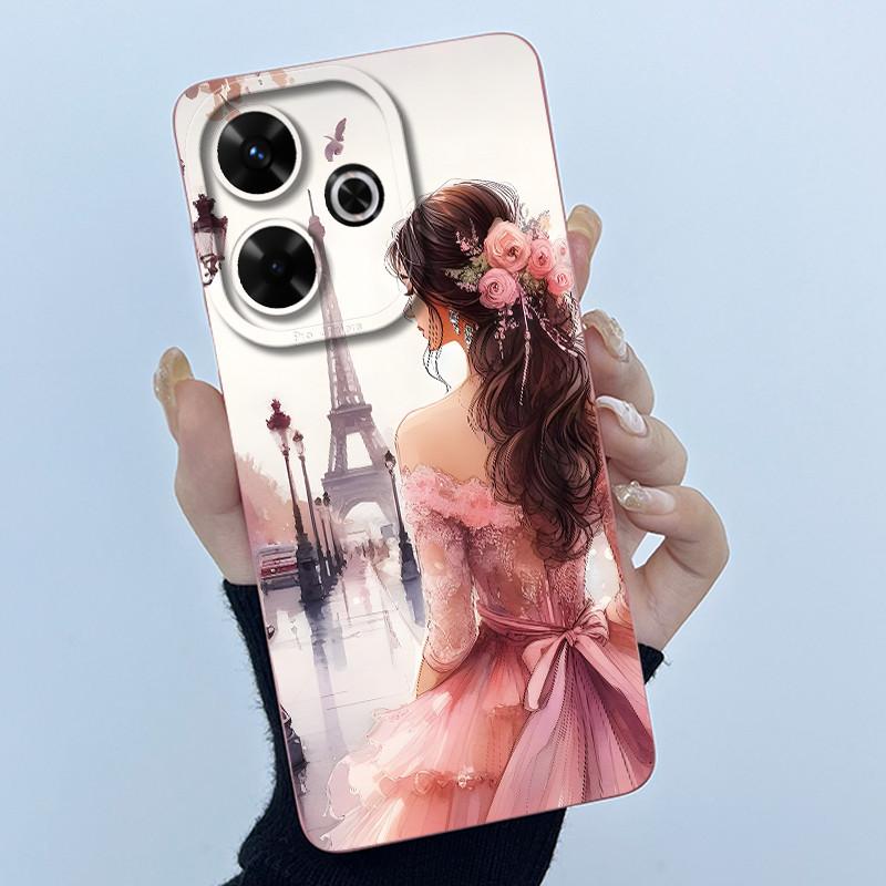 Case For Xiaomi Poco M6 4G Redmi 13 4G 13 5G Cute Panda Sweet Girls Cats Silicone Soft Back Cover Bumper Slim Protective Casing