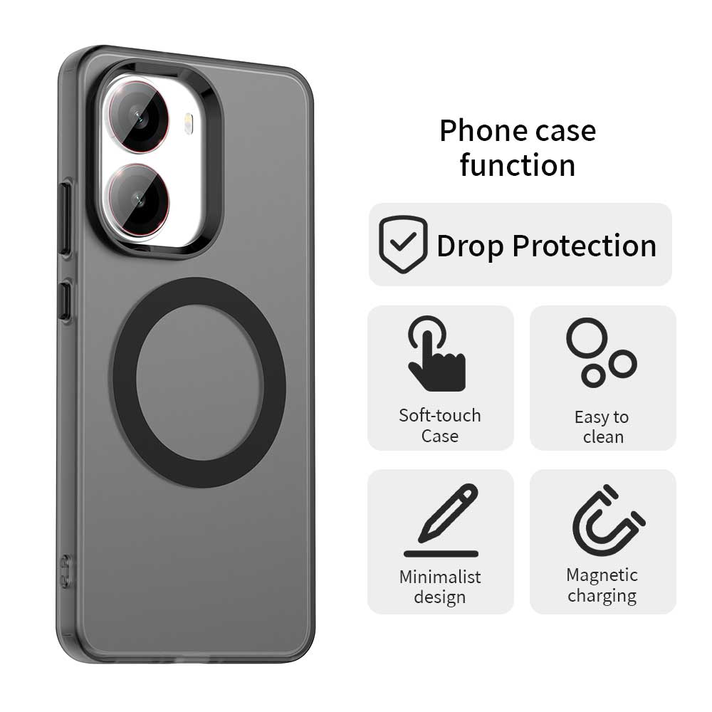 Магнитный беспроводной зарядный чехол для Xiaomi Poco X7 Pro X6 Pro 5G Чехол Конфетные цвета Прозрачная задняя крышка