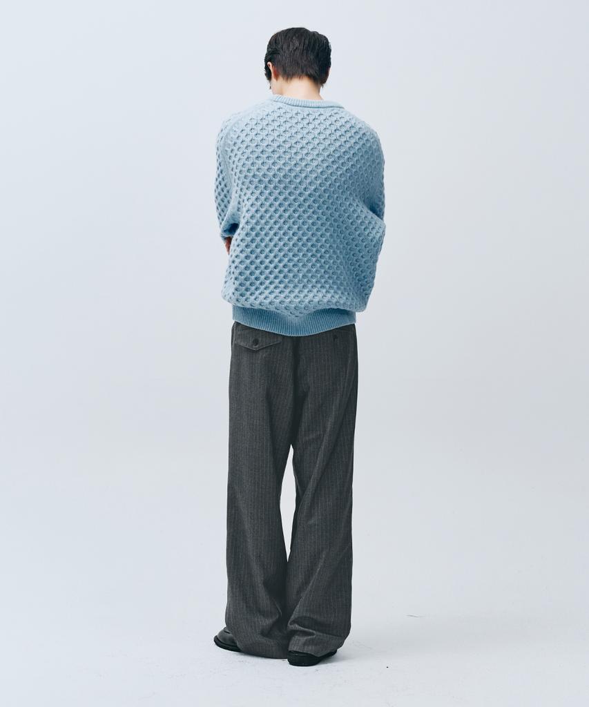 INTEMPOMOOD Croffle Round Neck Knit_Sky Blue