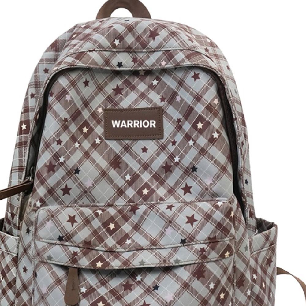 Warrior High School College Style Lightweight Large Capacity Multi-Compartment Travel Oxford Cloth Backpack Unisex Backpack Blue IA620B06094BL
