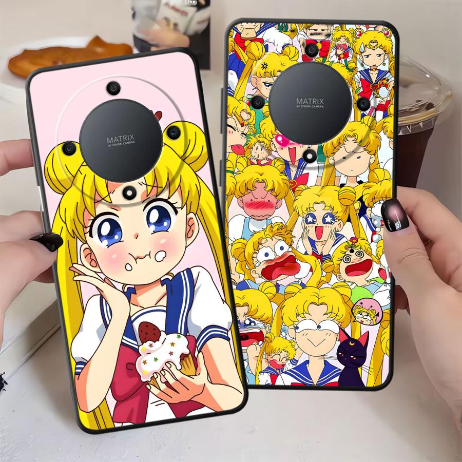 Чехол-бампер для телефона Sailor Moon Tsukino Usagi Black для Honor 8X X5b X9a X8 X7 X6 Magic5Lite 70 90 200 400 Lite