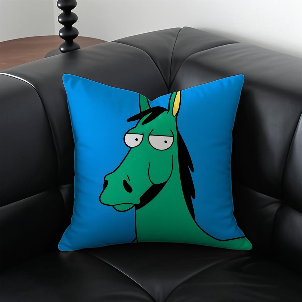 Horse Pillow Animal Decor Cushion Cushion Cover Pillow Case Antidustmite Invisible zipper silky plush cushion