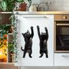 Cartoon Two Small Black Cat Refrigerator Window Home Beautification and Decoration Stickers
