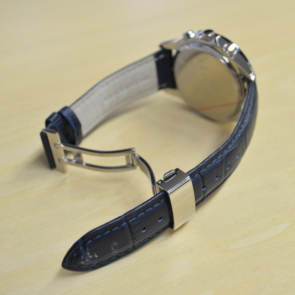 Часы Clock House Business Casual Solar Chronograph с синим кожаным ремешком для мужчин MBC1003-BL2B