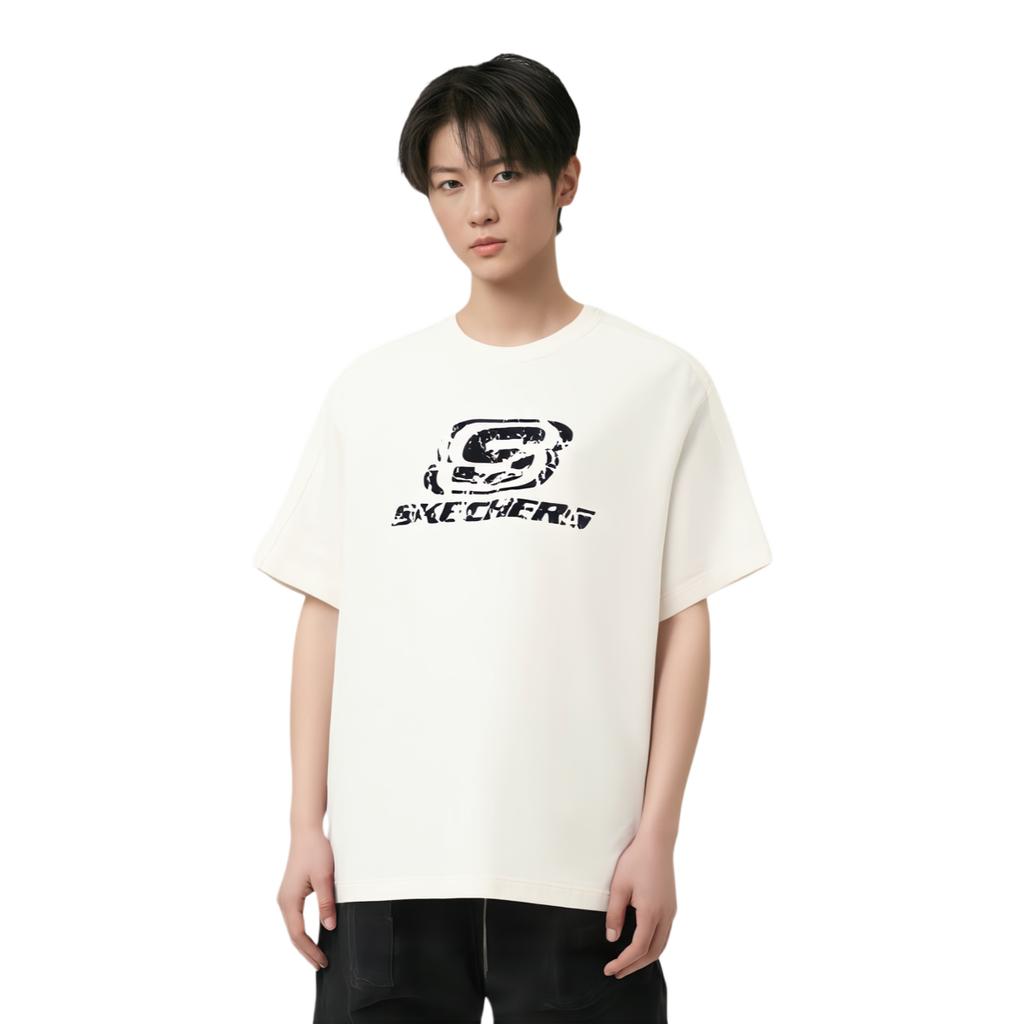 Skechers Sportlife T Shirt Unisex Marshmallow White L225U058-0074