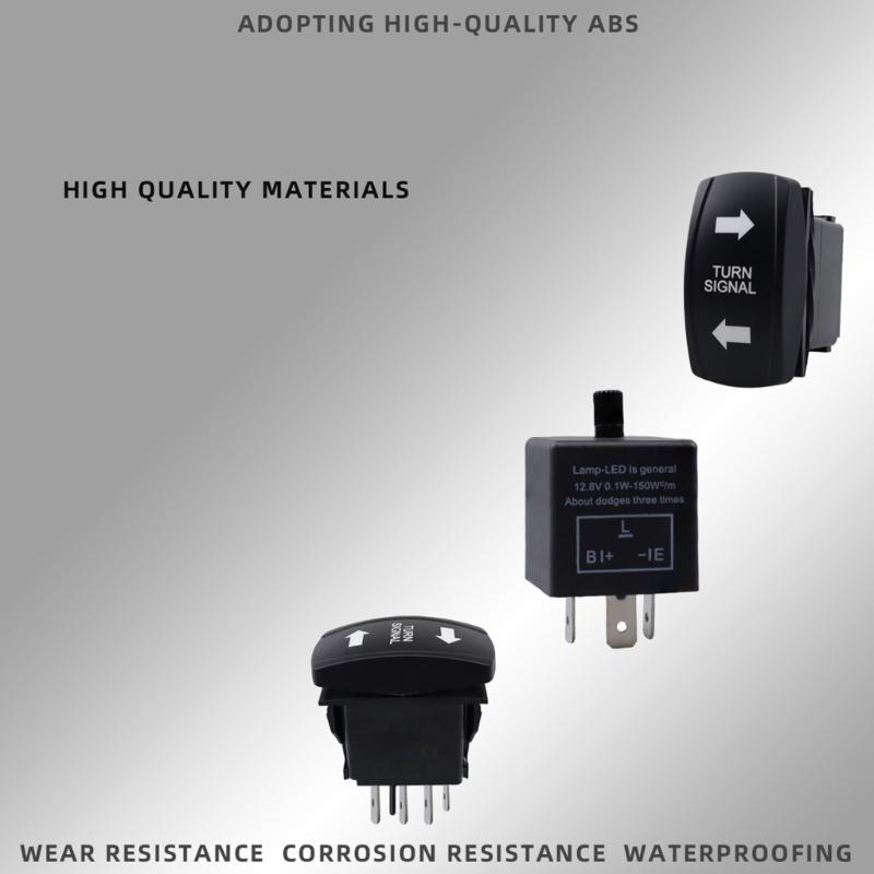 Universal ATV UTV SXS Turn Signal Street Legals Kit Turn Signal Rockers Switch Horn Flasher Relays Fuses Line Reverse