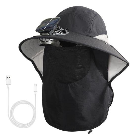 Мужская шляпа от солнца с двойным источником питания, широкополая шляпа от солнца с шалью, защитой лица, для рыбалки, походов, садоводства