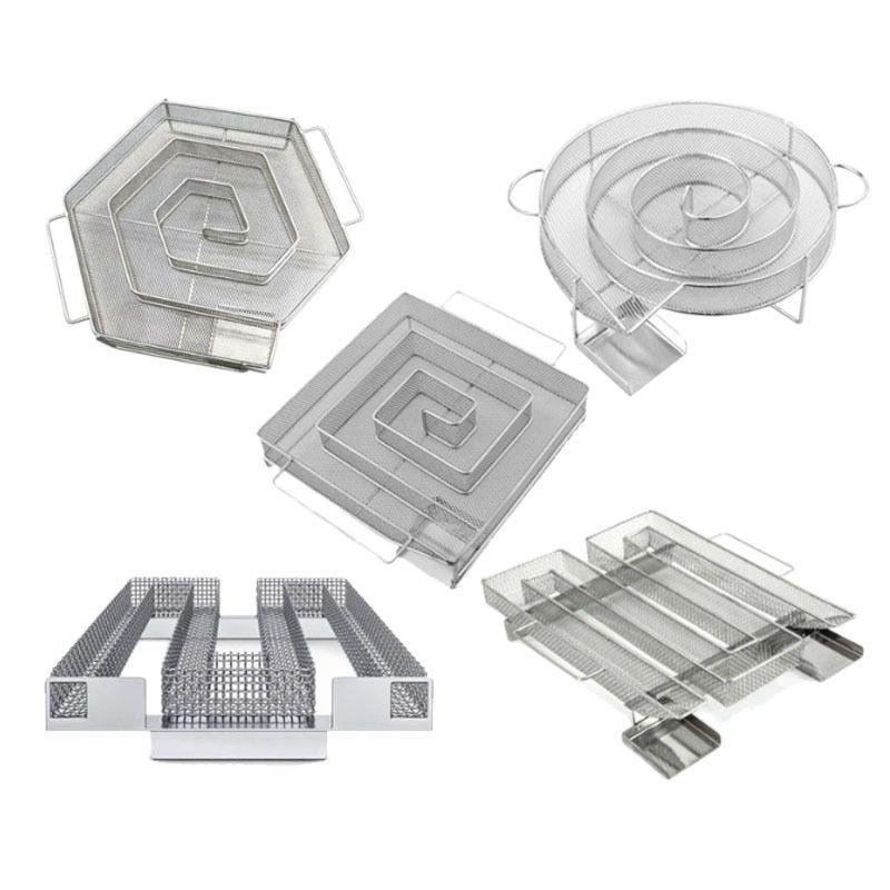 Round Stainless Steel BBQ Smoker Box for Wood Chips - Cold Smoke Generator Mesh Basket