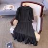 Plus Size Women's Summer New Vintage Simple Short Sleeved Doll Collar Dress