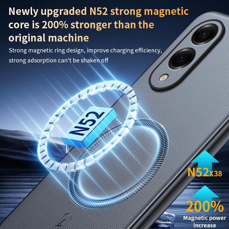 Для Samsung S25 Edge Чехол Магнитная Кожаная Защитная Крышка Для Samsung S25 Edge Защита от Отпечатков Пальцев Нескользящий ПК+ТПУ