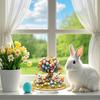 Easter Bunny Acrylic Ornament 2D Flat Print Colorful Eggs Tree Rabbit Ornament Desktop
