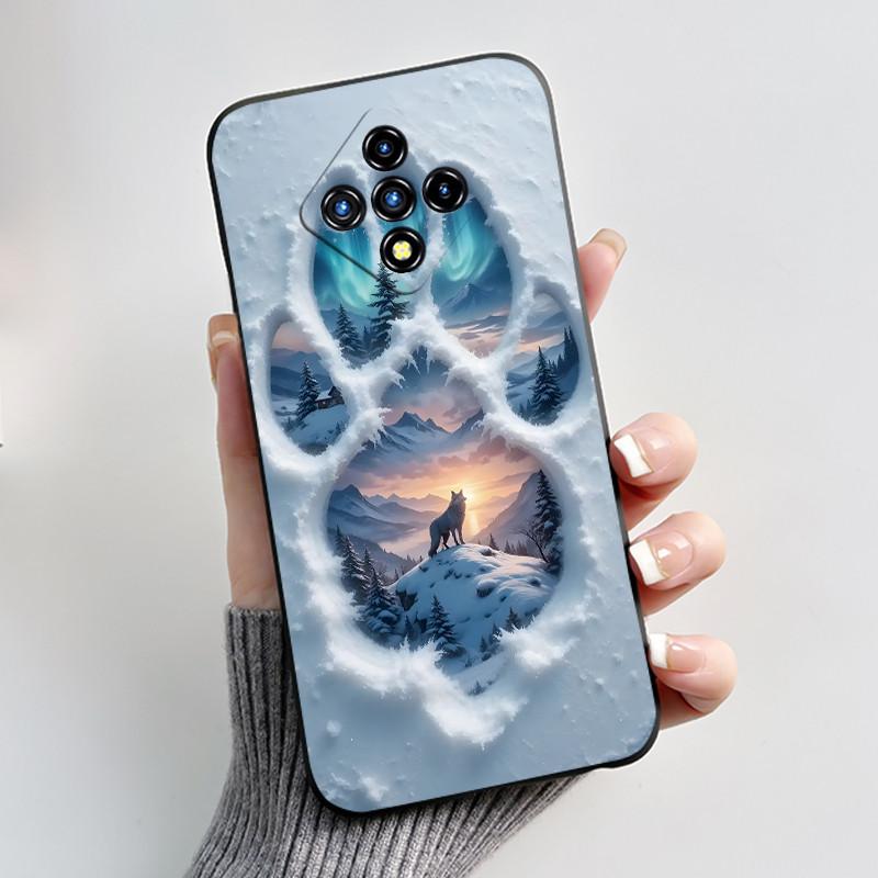 Phone Case For Infinix Zero 8/8i Ins Style Bright Flower Floral Painted Cover Bumper Soft Shockproof Fashion Black Case