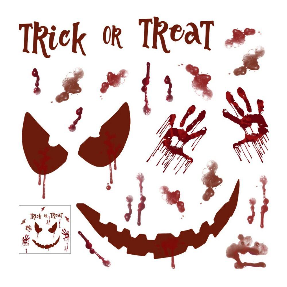 DIY Ghost Wall Sticker Self-paste Bloody Hand Decal Halloween Blood Handprints Sticker Party Decor