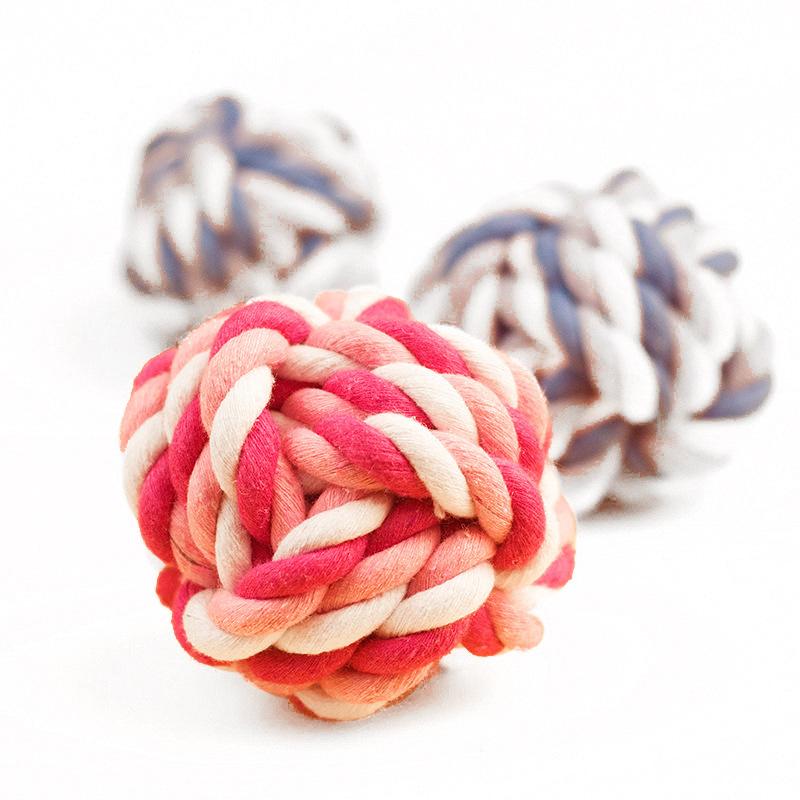Eco-Friendly Durable Luxury Cotton Rope Ball Dog Chew Toys Teeth Cleaning Rope Toy for Puppy Dental Care