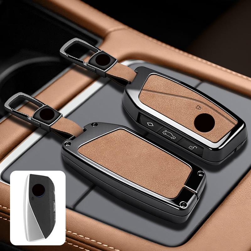 Кожаный держатель для ключей автомобиля из цинкового сплава для Bmw X1 U11 X7 G07 Xm G09 I7 G70 X5 G05 Lci Ix Ix40 I20 U06 G81 M3 Серии 5 7 G60 Брелок