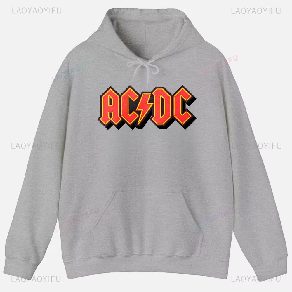 ACDC Printed Unisex Hoodie Plain Clothes Tops Women Long Sleeve Graphic Sweatshirt Quality Clothing Autumn Streetwear Custom Funny