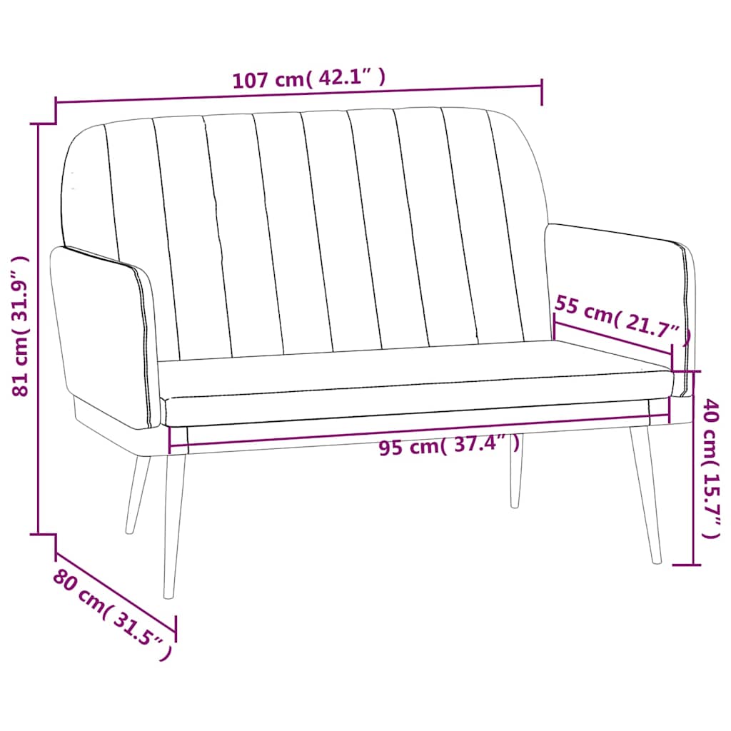 Grey Bench 107 x 80 x 81 cm Faux Leather