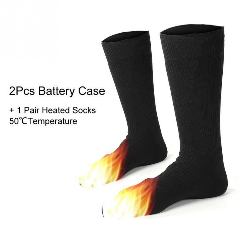 Носки с электрическим подогревом, зимние теплые утепленные носки для катания на лыжах на батарейках для мужчин и женщин