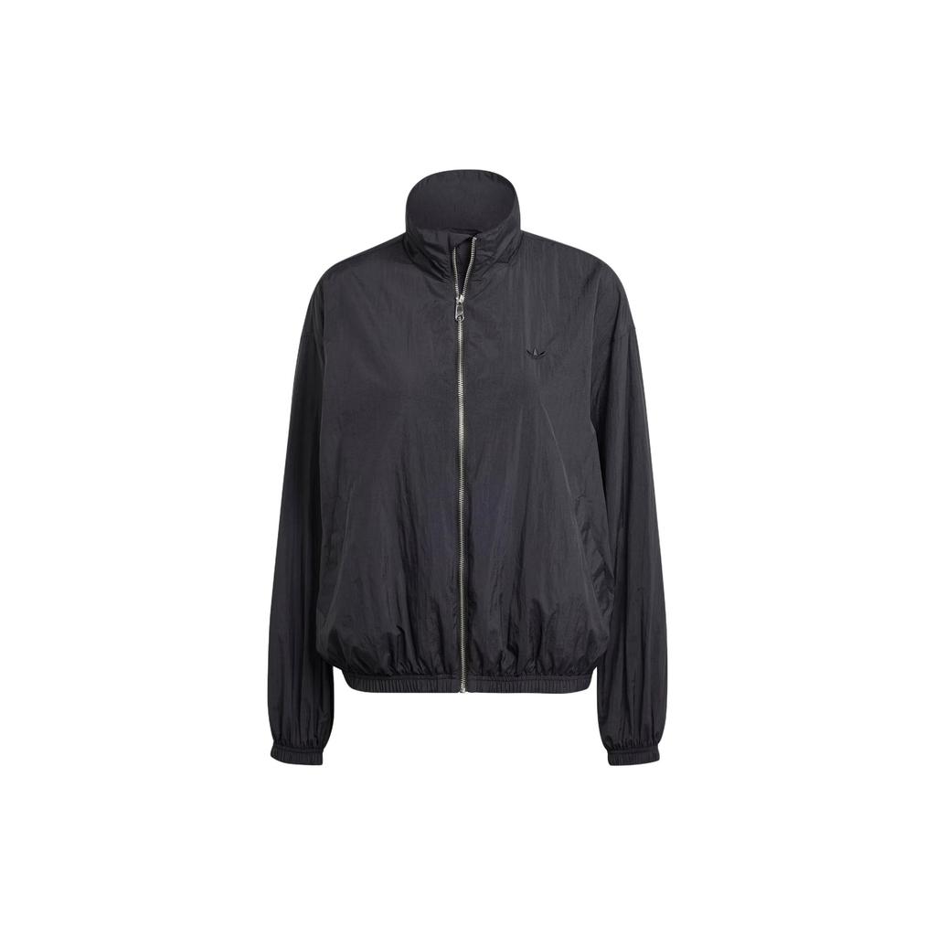 Adidas Нейлоновая ветровка Originals Premium Essentials с воротником-стойкой и молнией с длинными рукавами Женская верхняя одежда черного цвета IT6726
