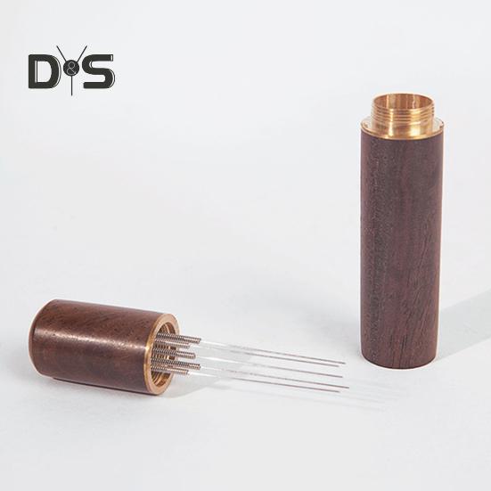 Мешалка для порошка эспрессо с деревянной ручкой, 5 игл, практичный игольчатый инструмент для распределения кофейного порошка