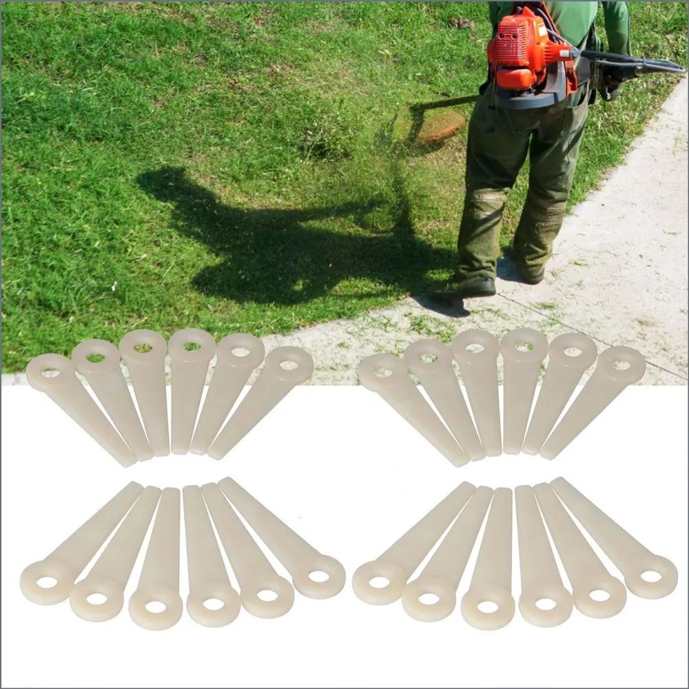 24pcs Universal Plastic Trimmer Blades Compatible with Stihl PolyCut 6-3 20-3 10-3 41-3 Lawn Mower Replacement Parts for Garden Tool Maintenance