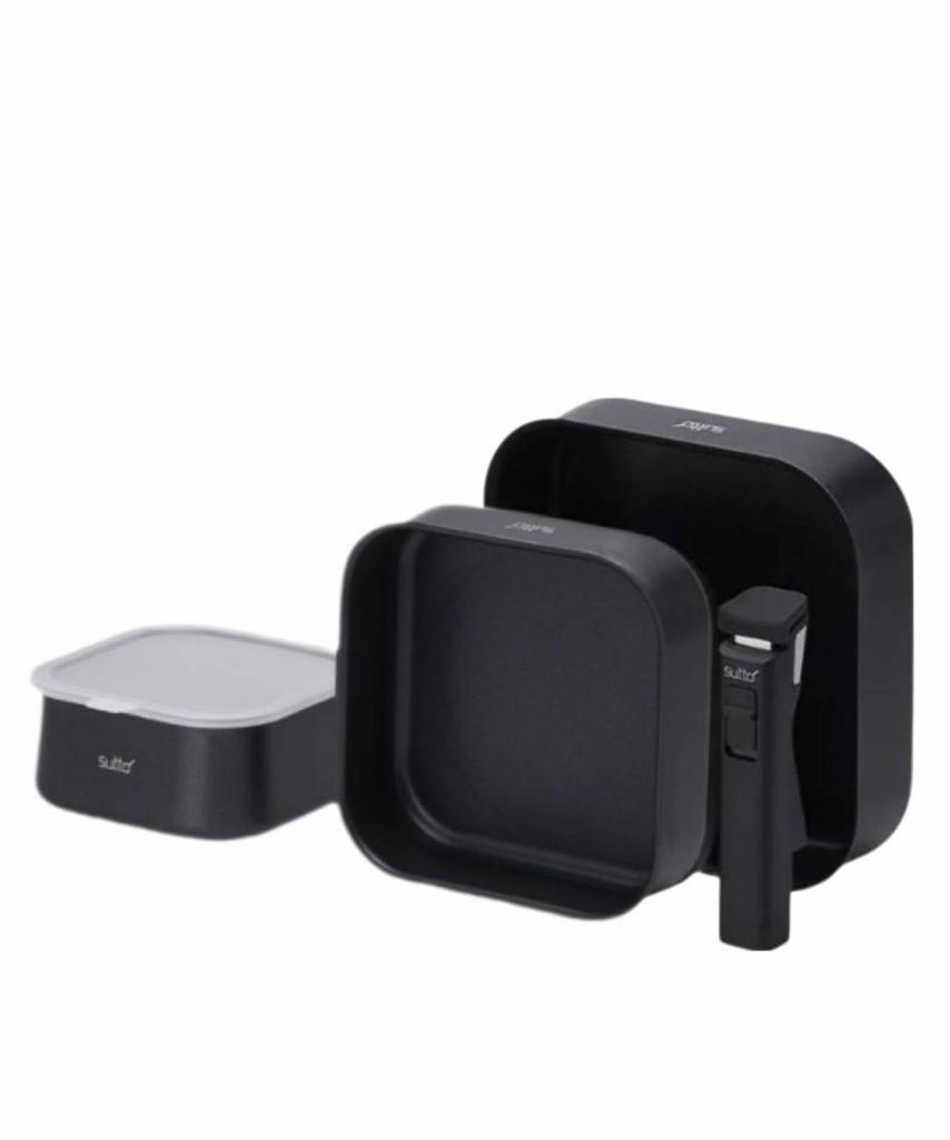 Doshisha Совместимые сковороды Sutto IH, набор из 5 предметов. Квадратная сковорода со съемной ручкой/специальной ручкой/пластиковой крышкой.