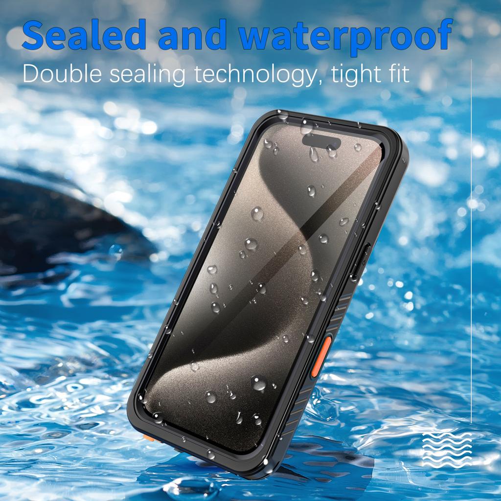 shellbox for 17Promax/16/15/14 waterproof phone case diving swimming anti-drop anti-shockproof full body protective phone case