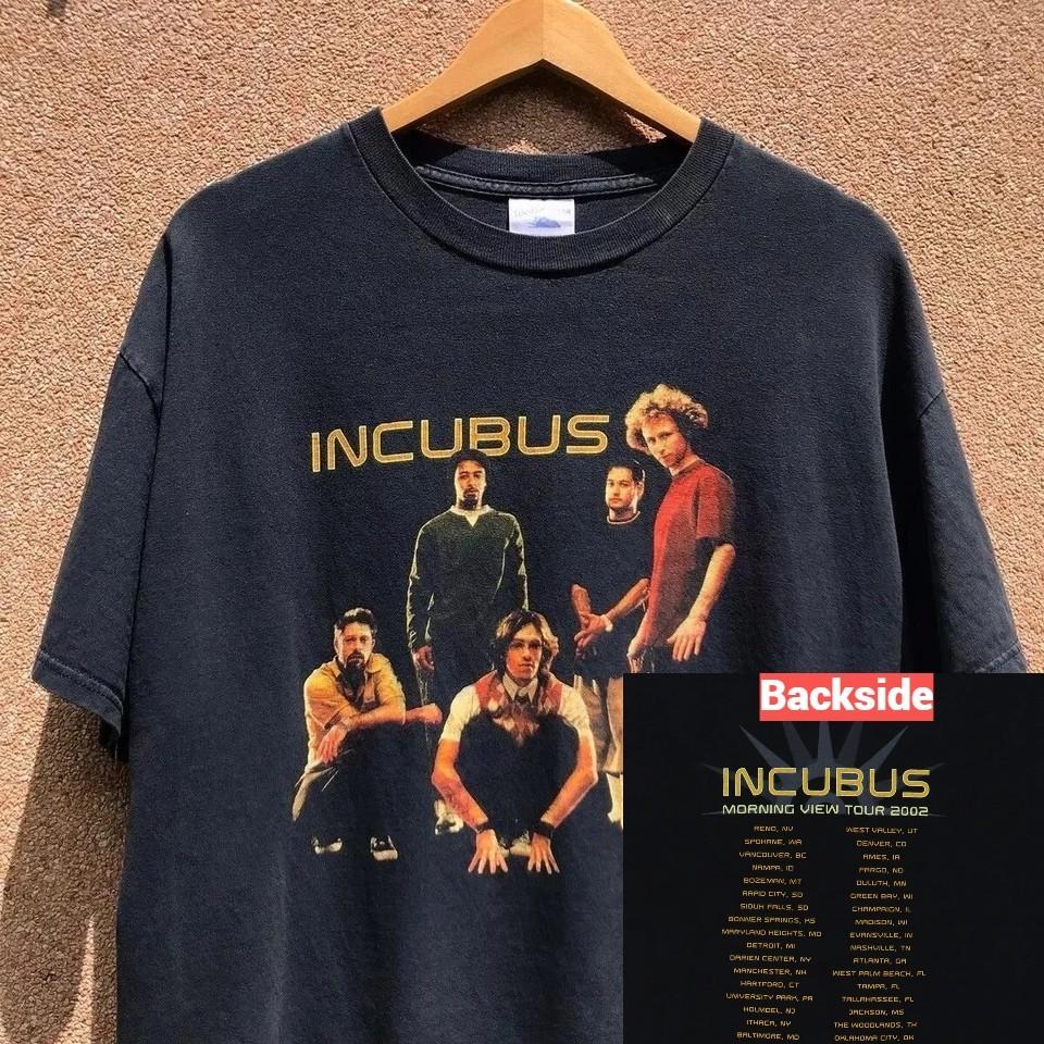Reprint Incubus Morning View Tour 2002 Rare Design Black Unisex T shirt vtg