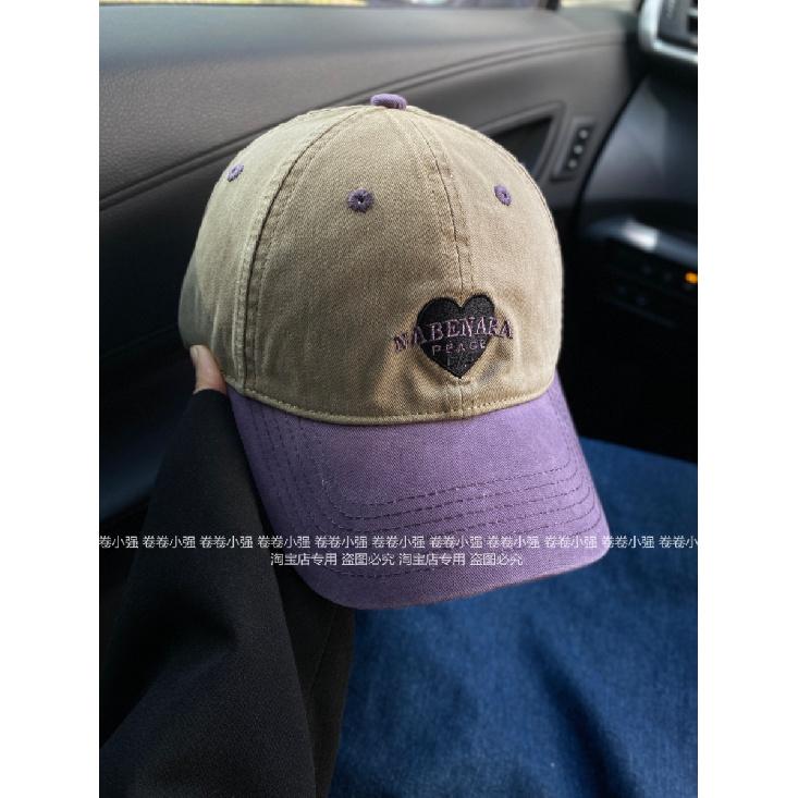 High-quality Korean-style casual new baseball cap with contrasting color heart embroidery, versatile and trendy for women and men