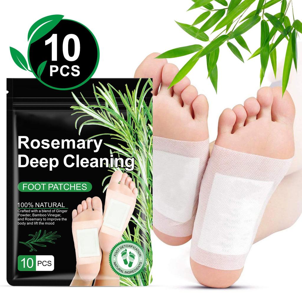 Rosmarinus Foot Pads 10pc Adhesive Sheets For Foot And Body Care Better, Natural Powder Vinegar Foot Patches For Pain Relief, Stress, Relaxation 10pcs