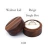 Luxury Small Jewelry Gift Packaging Round Wooden Wedding Ring Box with Window