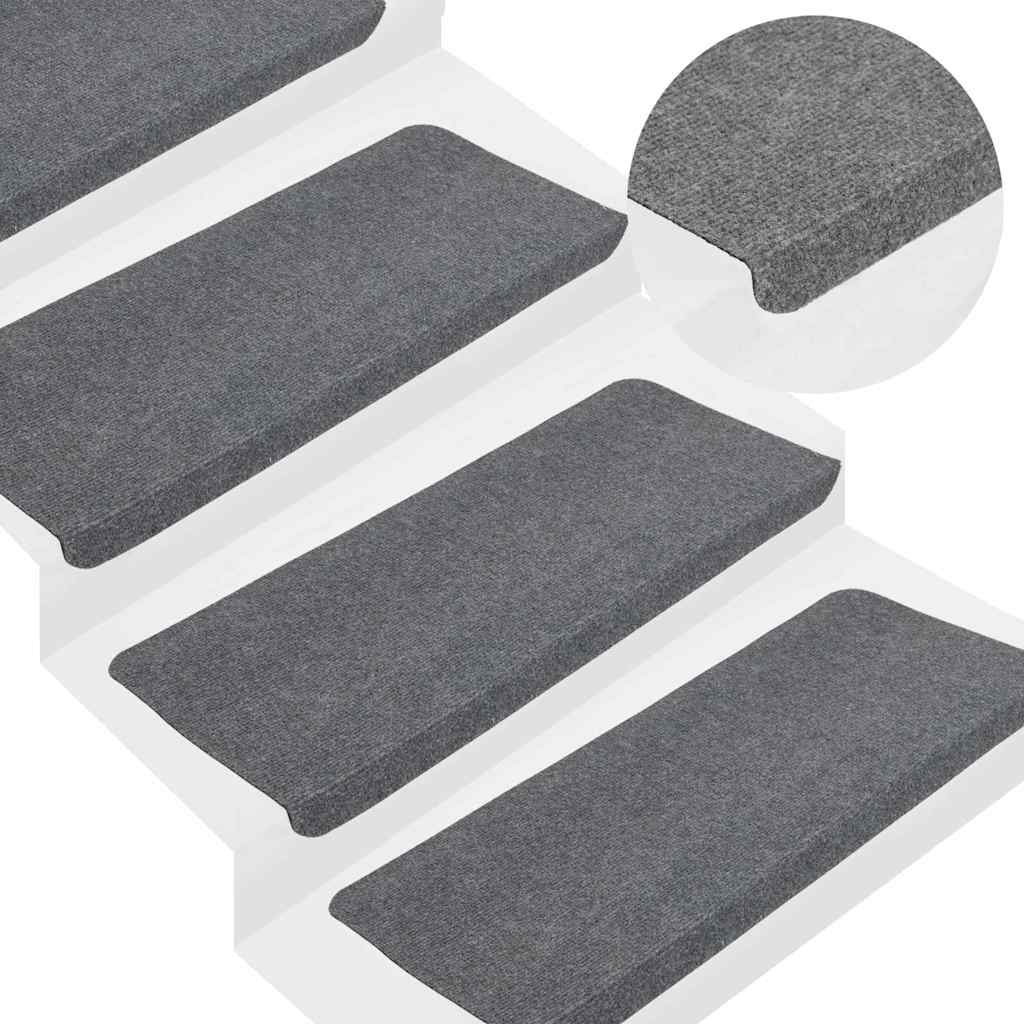 Vidaxl Samoprzylepne Nakładki Na Schody, 15 Szt., 65X24,5X3,5Cm, Szare